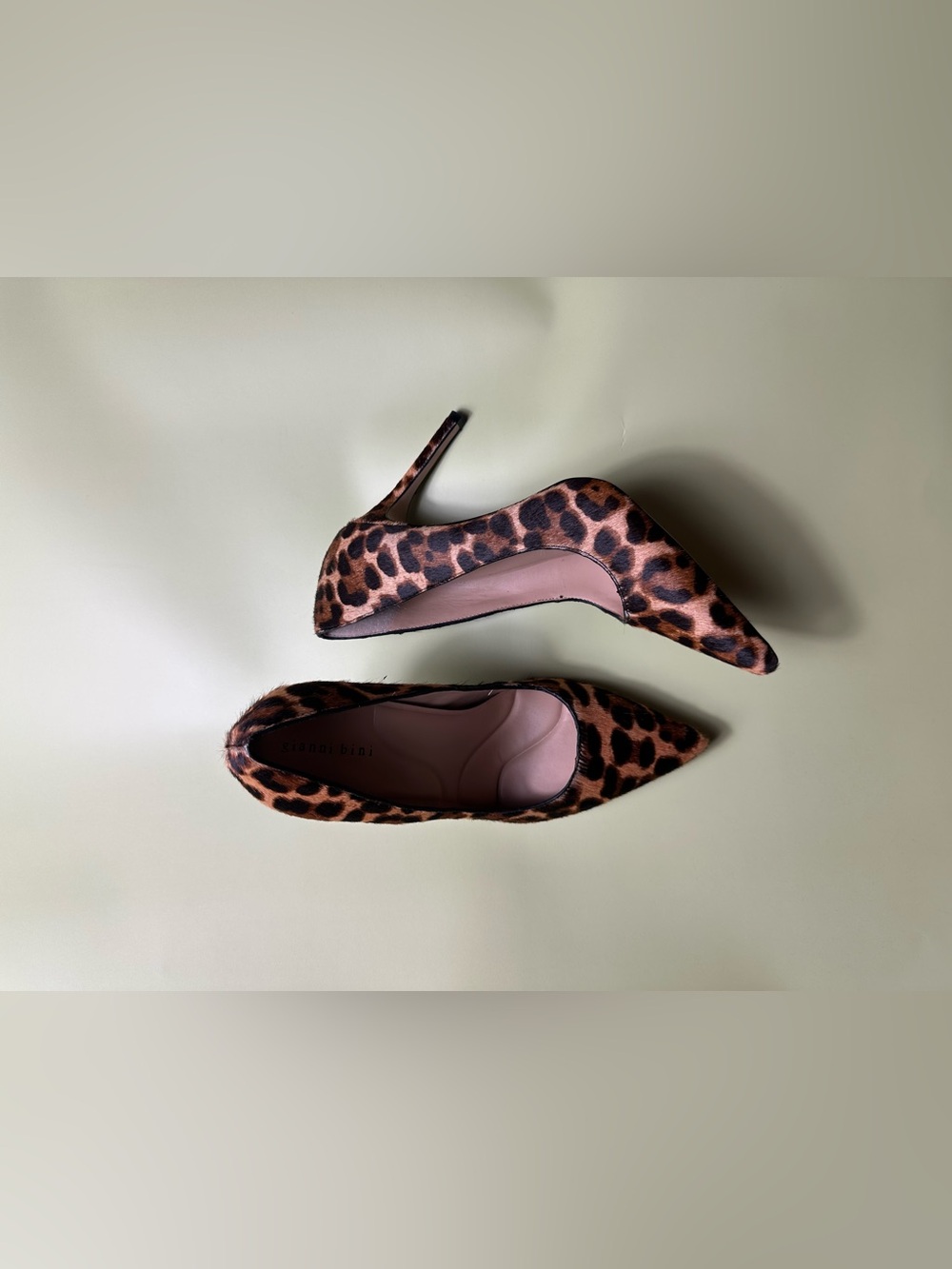 Gianni Bini Leopard Print Pointed Toe Pumps - Brown/Black - Picture 14 of 16